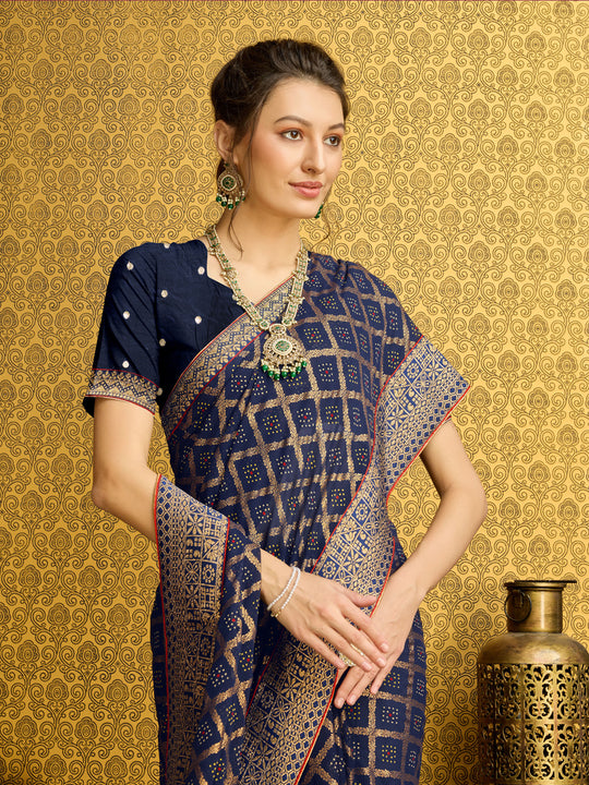 Navy Blue Georgette Daily Wear Saree With Blouse Piece Navy Blue Georgette Daily Wear Saree With Blouse Piece