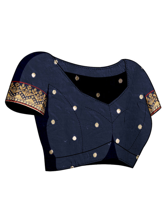 Navy Blue Georgette Daily Wear Saree With Blouse Piece Navy Blue Georgette Daily Wear Saree With Blouse Piece