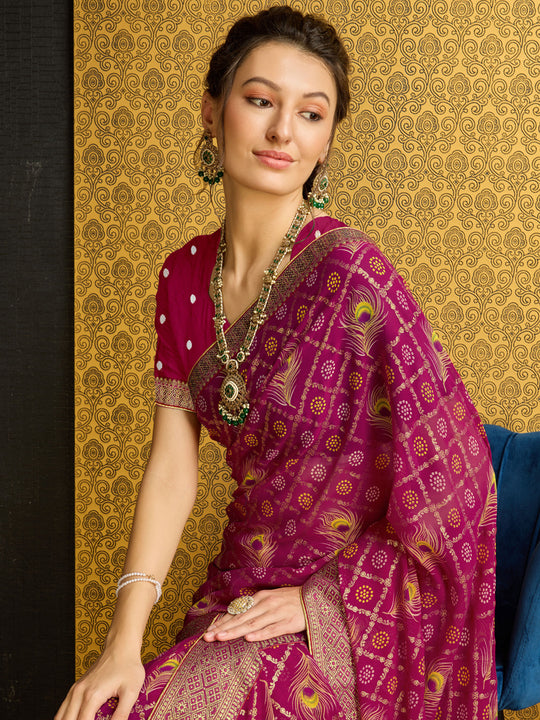 Pink Georgette Daily Wear Saree With Blouse Piece Pink Georgette Daily Wear Saree With Blouse Piece