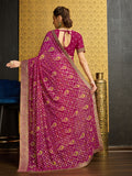 Pink Georgette Daily Wear Saree With Blouse Piece Pink Georgette Daily Wear Saree With Blouse Piece