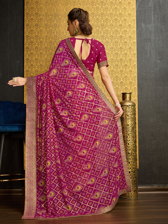 Pink Georgette Daily Wear Saree With Blouse Piece Pink Georgette Daily Wear Saree With Blouse Piece