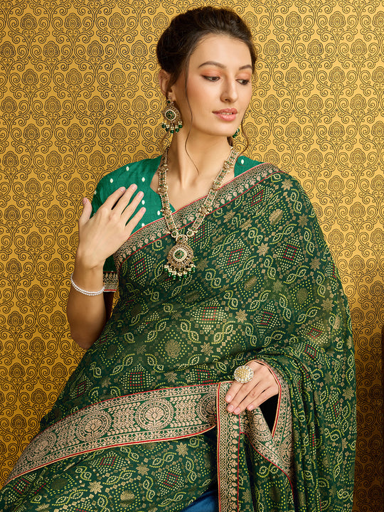 Olive Georgette Daily Wear Saree With Blouse Piece Olive Georgette Daily Wear Saree With Blouse Piece