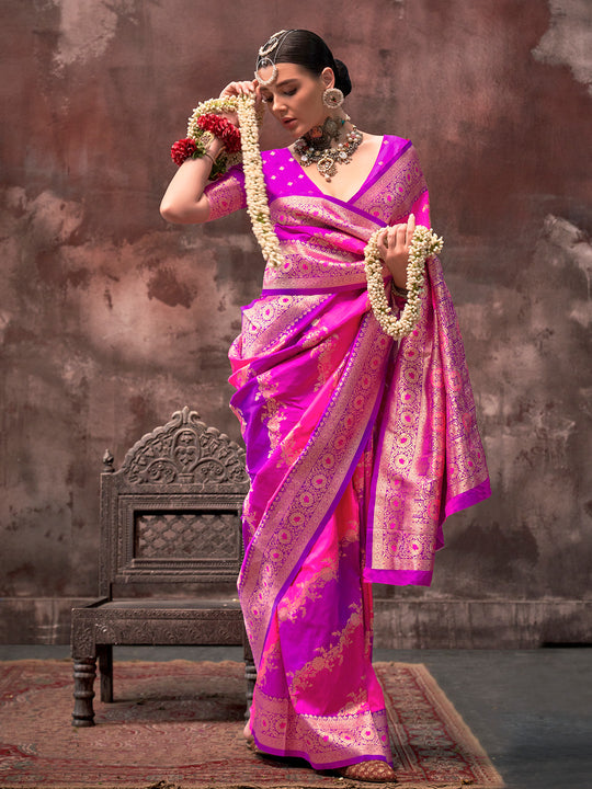 Multi Color Festive Wear Silk Saree With Blouse Piece Multi Color Festive Wear Silk Saree With Blouse Piece