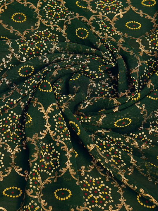 Green Georgette Daily Wear Saree With Blouse Piece Green Georgette Daily Wear Saree With Blouse Piece