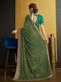 Olive Georgette Daily Wear Saree With Blouse Piece Olive Georgette Daily Wear Saree With Blouse Piece