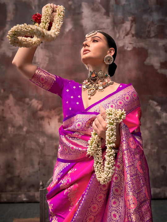 Multi Color Festive Wear Silk Saree With Blouse Piece Multi Color Festive Wear Silk Saree With Blouse Piece