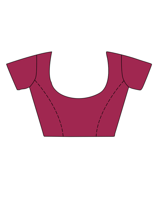 Magenta Silk Saree With Blouse Piece Magenta Silk Saree With Blouse Piece