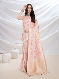 Light Pink Pure Cotton Festive Wear Saree With Blouse Piece Light Pink Pure Cotton Festive Wear Saree With Blouse Piece