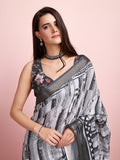 Grey Silk Blend Daily Wear Saree With Blouse Piece Grey Silk Blend Daily Wear Saree With Blouse Piece