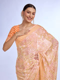 Orange Georgette Saree With Blouse Piece Orange Georgette Saree With Blouse Piece