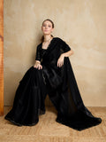 Embellished Mirror Work Organza Saree With Blouse Piece Embellished Mirror Work Organza Saree With Blouse Piece