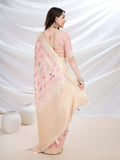 Light Pink Pure Cotton Festive Wear Saree With Blouse Piece Light Pink Pure Cotton Festive Wear Saree With Blouse Piece