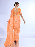 Orange Georgette Saree With Blouse Piece Orange Georgette Saree With Blouse Piece