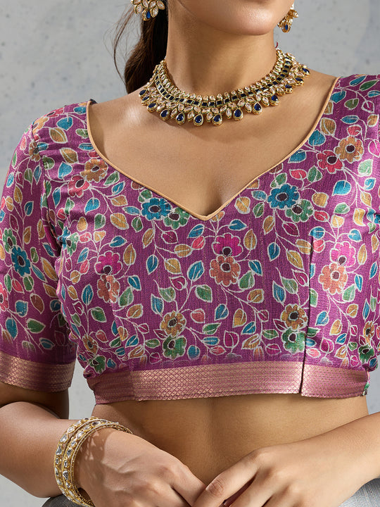 Pure Chiffon Digital Printed Woven Saree With Woven Border And Fancy Tassels Pure Chiffon Digital Printed Woven Saree With Woven Border And Fancy Tassels