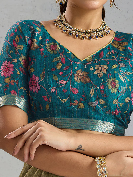 Pure Chiffon Digital Printed Woven Saree With Woven Border And Fancy Tassels Pure Chiffon Digital Printed Woven Saree With Woven Border And Fancy Tassels