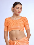 Orange Georgette Saree With Blouse Piece Orange Georgette Saree With Blouse Piece