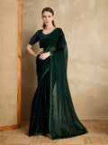 Embellished Mirror Work Organza Saree With Blouse Piece Embellished Mirror Work Organza Saree With Blouse Piece