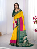 Pure Silk Woven Zari Saree With Jacquard Border And Blouse Piece Pure Silk Woven Zari Saree With Jacquard Border And Blouse Piece