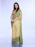Green Poly Chiffon Festival Saree With Blouse Piece Green Poly Chiffon Festival Saree With Blouse Piece