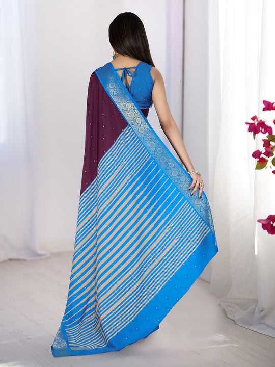 Pure Silk Woven Zari Saree With Jacquard Border And Blouse Piece Pure Silk Woven Zari Saree With Jacquard Border And Blouse Piece