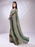 Green Silk Blend Ready To Wear Saree With Blouse Piece Green Silk Blend Ready To Wear Saree With Blouse Piece