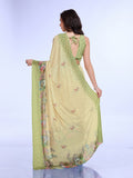Green Poly Chiffon Festival Saree With Blouse Piece Green Poly Chiffon Festival Saree With Blouse Piece
