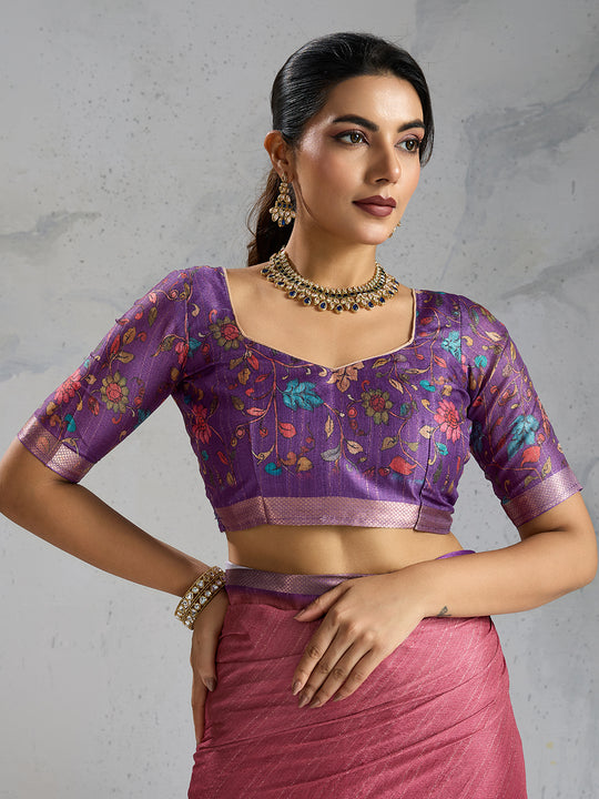 Pure Chiffon Digital Printed Woven Saree With Woven Border And Fancy Tassels Pure Chiffon Digital Printed Woven Saree With Woven Border And Fancy Tassels