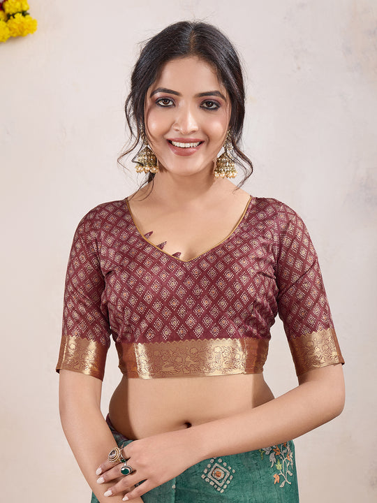 Teal Poly Crepe Festive Wear Saree With Blouse Piece Teal Poly Crepe Festive Wear Saree With Blouse Piece