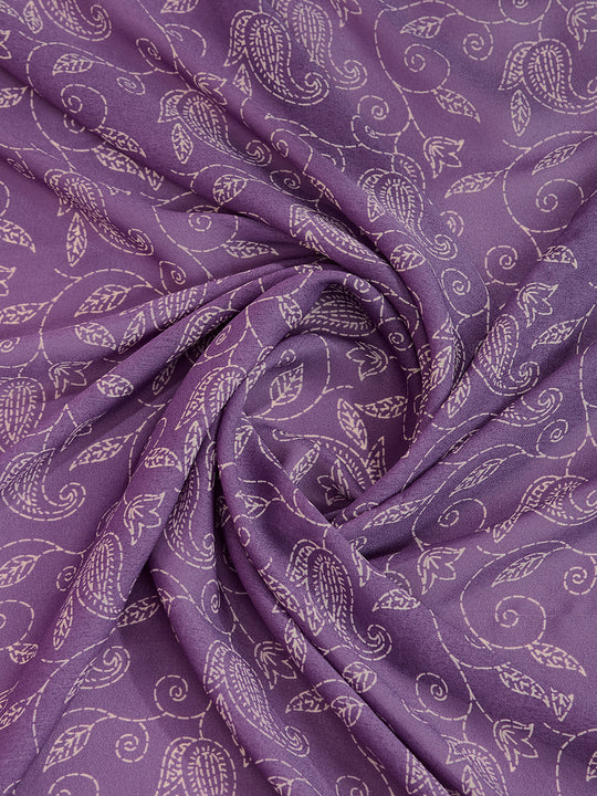 Purple Poly Georgette Festive Wear Saree With Blouse Piece Purple Poly Georgette Festive Wear Saree With Blouse Piece