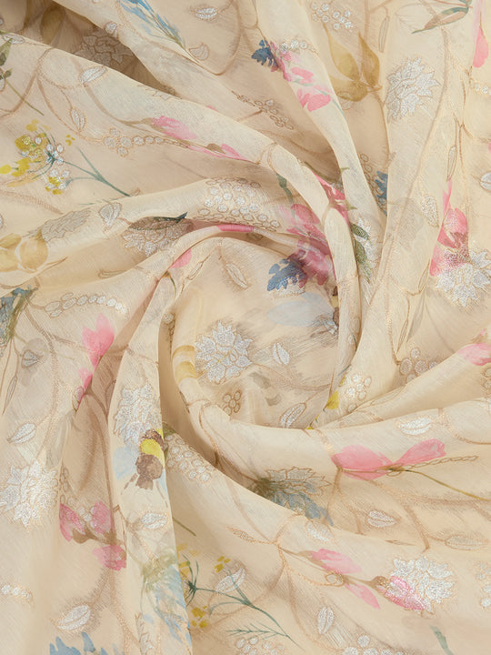 Peach Pure Cotton Festive Wear Saree With Blouse Piece Peach Pure Cotton Festive Wear Saree With Blouse Piece