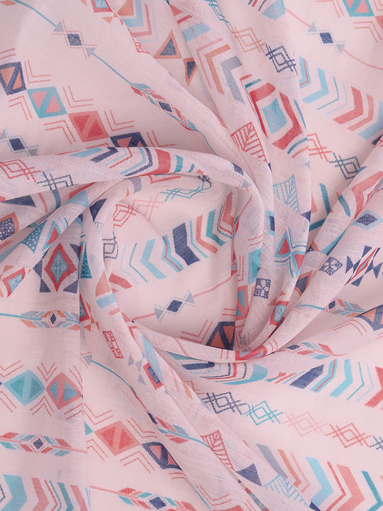 White Linen Blend Saree With Blouse Piece White Linen Blend Saree With Blouse Piece