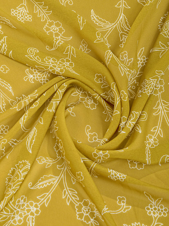 Yellow Poly Georgette Festive Wear Saree With Blouse Piece Yellow Poly Georgette Festive Wear Saree With Blouse Piece