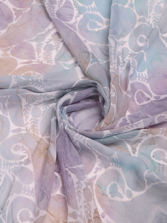 Grey Georgette Saree With Blouse Piece Grey Georgette Saree With Blouse Piece