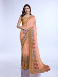 Orange Poly Chiffon Festival Saree With Blouse Piece Orange Poly Chiffon Festival Saree With Blouse Piece