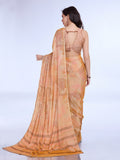 Orange Poly Chiffon Festive Wear Saree With Blouse Piecde Orange Poly Chiffon Festive Wear Saree With Blouse Piecde