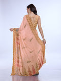 Orange Poly Chiffon Festival Saree With Blouse Piece Orange Poly Chiffon Festival Saree With Blouse Piece