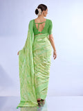 Green Georgette Saree With Blouse Piece Green Georgette Saree With Blouse Piece