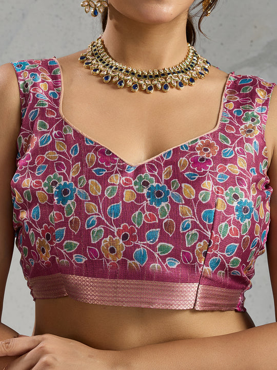 Pure Chiffon Digital Printed Woven Saree With Woven Border And Fancy Tassels Pure Chiffon Digital Printed Woven Saree With Woven Border And Fancy Tassels