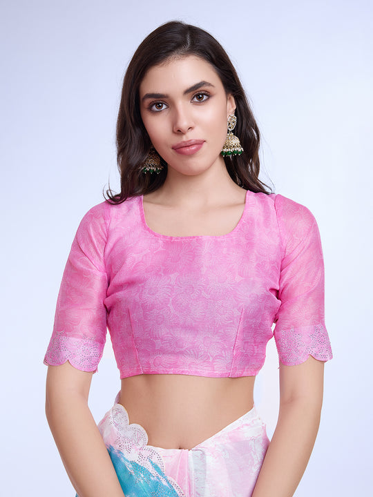 Blue Poly Chiffon Festival Saree With Blouse Piece Blue Poly Chiffon Festival Saree With Blouse Piece