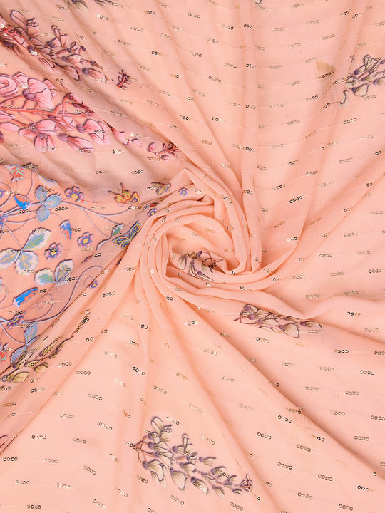 Orange Poly Chiffon Festival Saree With Blouse Piece Orange Poly Chiffon Festival Saree With Blouse Piece