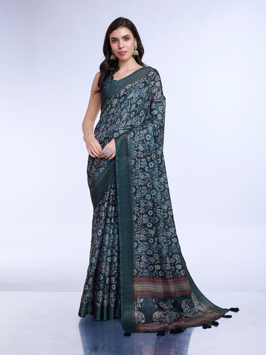 Blue Poly Silk Daily Wear Saree With Blouse Piece Blue Poly Silk Daily Wear Saree With Blouse Piece