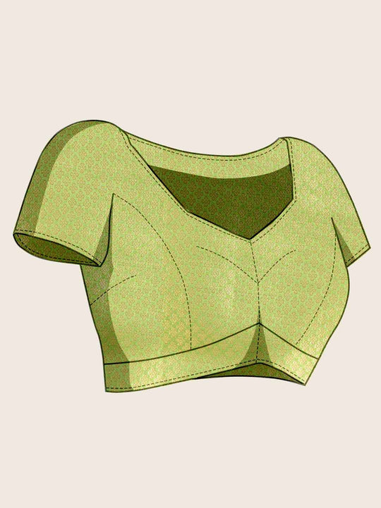 Green Pure Tissue Silk Banarasi Saree With Brocade Blouse Piece Green Pure Tissue Silk Banarasi Saree With Brocade Blouse Piece