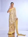 Yellow Georgette Saree With Blouse Piece Yellow Georgette Saree With Blouse Piece