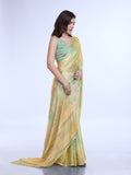 Sea Green Poly Chiffon Festive Wear Saree With Blouse Piecde Sea Green Poly Chiffon Festive Wear Saree With Blouse Piecde
