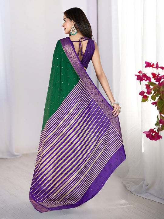 Pure Silk Woven Zari Saree With Jacquard Border And Blouse Piece Pure Silk Woven Zari Saree With Jacquard Border And Blouse Piece