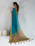 Pure Chiffon Digital Printed Woven Saree With Woven Border And Fancy Tassels Pure Chiffon Digital Printed Woven Saree With Woven Border And Fancy Tassels