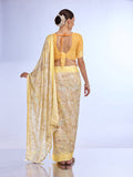Yellow Georgette Saree With Blouse Piece Yellow Georgette Saree With Blouse Piece