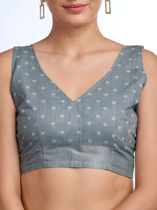 Off White Linen Blend Saree With Blouse Piece Off White Linen Blend Saree With Blouse Piece