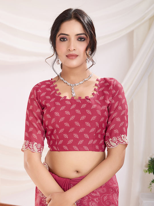 Rani Poly Georgette Festive Wear Saree With Blouse Piece Rani Poly Georgette Festive Wear Saree With Blouse Piece