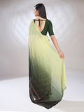 Green Silk Blend Ready To Wear Saree With Blouse Piece Green Silk Blend Ready To Wear Saree With Blouse Piece